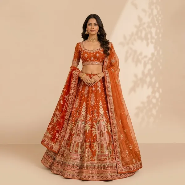 Orange_Premium_Silk_Unstitched_Lehenga_For_Women