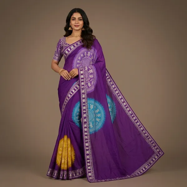 Multicolor_Premium_Silk_Saree_With_Blouse_Piece_For_Women