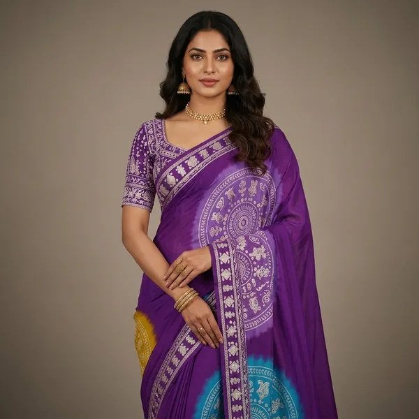 Multicolor_Premium_Silk_Saree_With_Blouse_Piece_For_Women