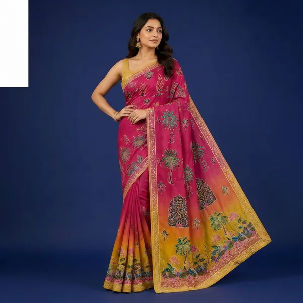 Multicolor_Premium_Silk_Saree_With_Blouse_Piece_For_Women