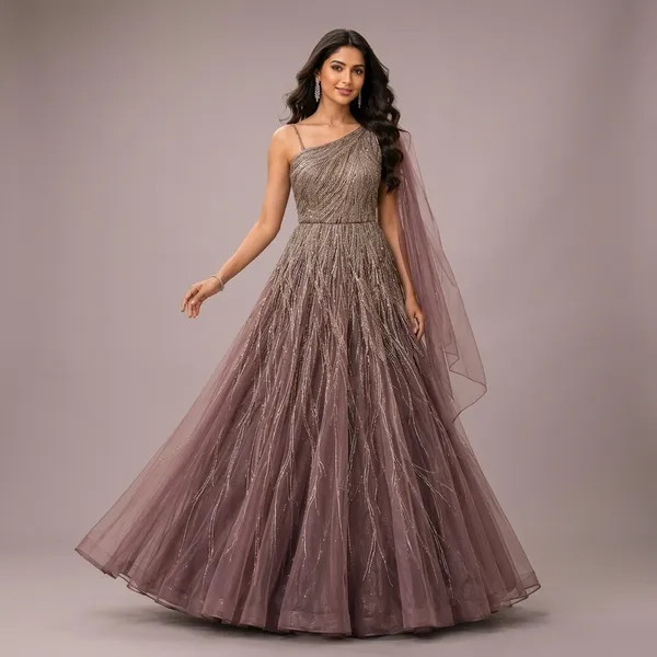 Mauve_Premium_Shimmery_Net_Stitched_Gown_For_Women