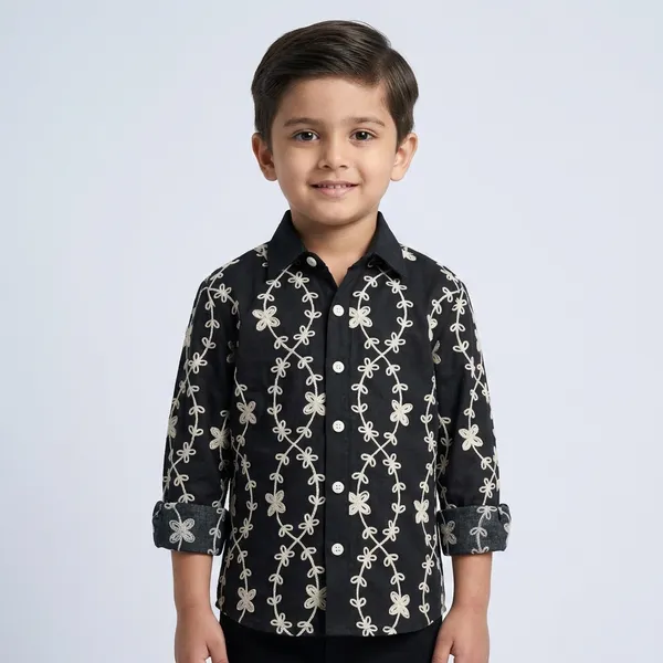Black_Premium_Cotton_Full_Sleeve_Shirt_For_Boys