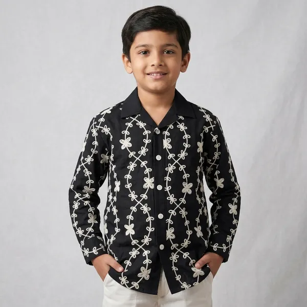 Black_Premium_Cotton_Full_Sleeve_Shirt_For_Boys