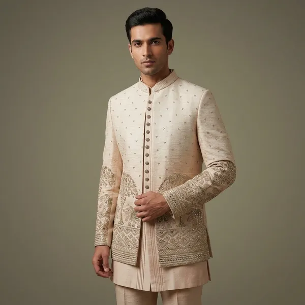 Off_White_Premium_Silk_Sherwani_For_Men