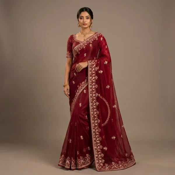 Maroon_Premium_Premium_Banarasi_Silk_Saree_With_Blouse_Piece_For_Women