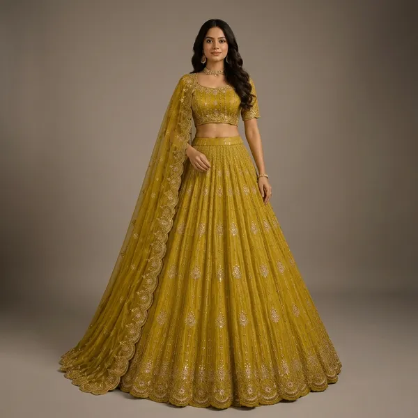 Mustard_Yellow_Premium_Silk_Unstitched_Lehenga_For_Women