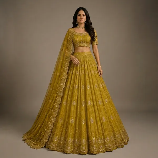 Mustard_Yellow_Premium_Silk_Unstitched_Lehenga_For_Women
