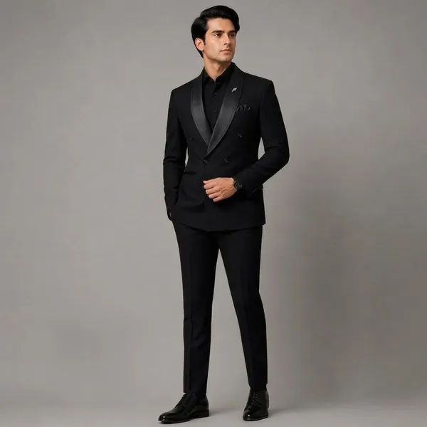 Black_Premium_Japanese_Lachka_Stitched_Blazer_And_Unstitched_Pant_For_Men