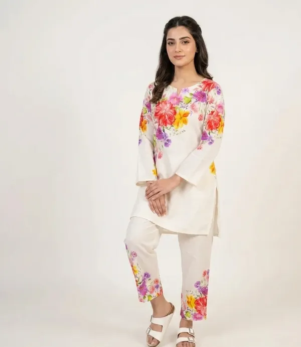 White_Premium_Cotton_And_Hosiery_Co-Ord_Set_For_Women