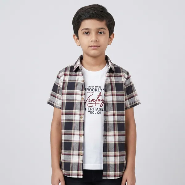 Brown_And_White_Premium_Cotton_Half_Sleeve_Shirt_For_Boys
