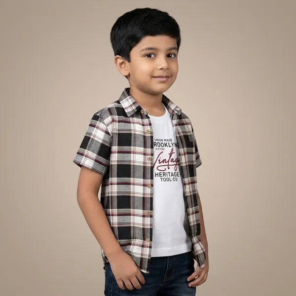 Brown_And_White_Premium_Cotton_Half_Sleeve_Shirt_For_Boys