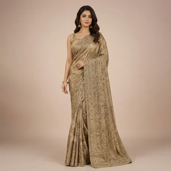 Golden_Premium_Viscose_Saree_With_Blouse_Piece_For_Women