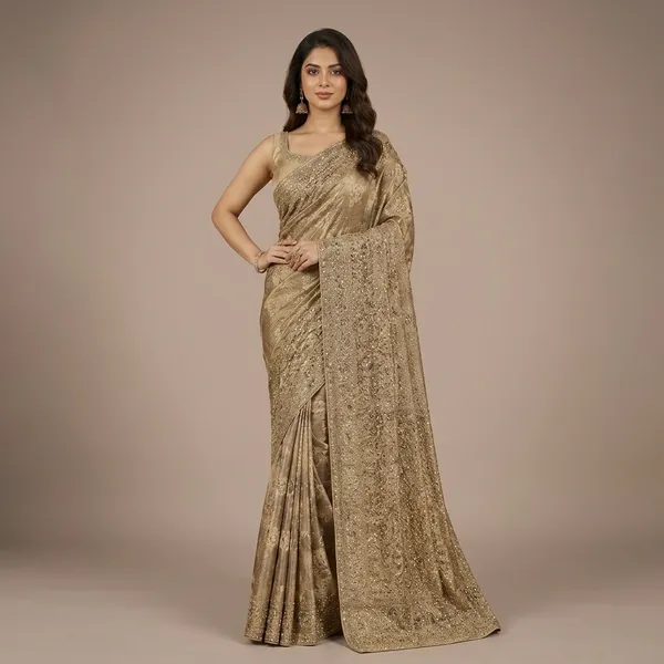 Golden_Premium_Viscose_Saree_With_Blouse_Piece_For_Women