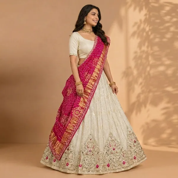 Off_White_And_Pink_Premium_Silk_Unstitched_Lehenga_For_Women