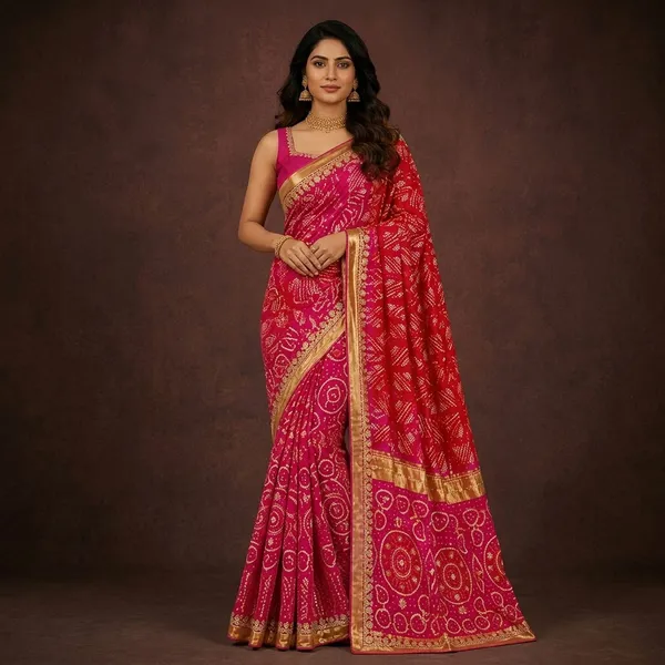 Pink_Premium_Georgette_Saree_With_Blouse_Piece_For_Women