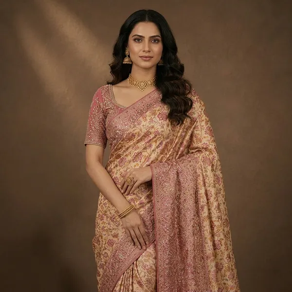 Pink_Premium_Silk_Saree_With_Blouse_Piece_For_Women
