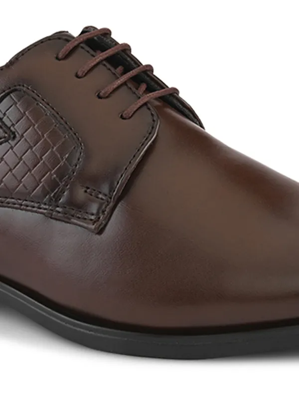 Brown_Faux_Leather_Textured_Formal_Derby_Shoes_For_Men