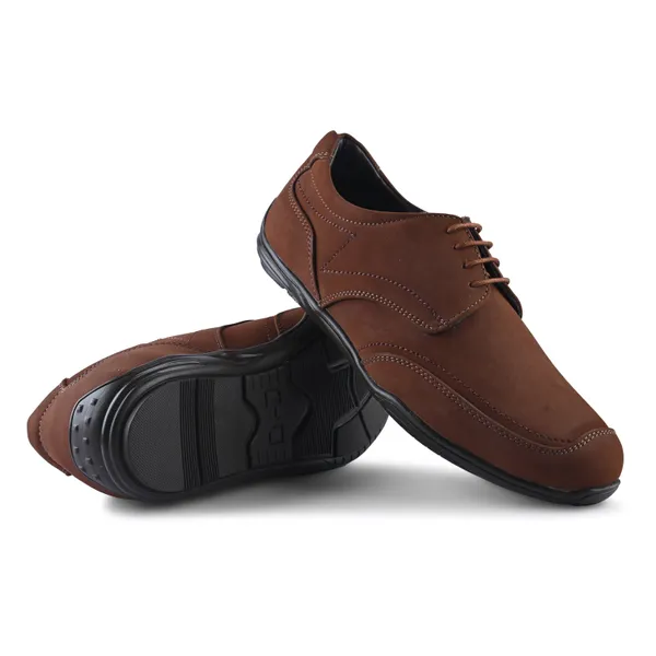 Brown_Leather_Lace-Up_Casual_Shoes_For_Men