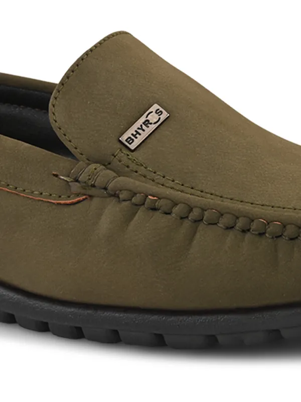 Olive_Green_Faux_Leather_Slip-On_Loafers_For_Men