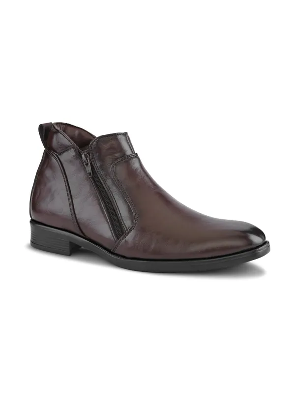Brown_Faux_Leather_Zip_Detail_Boots_for_Men