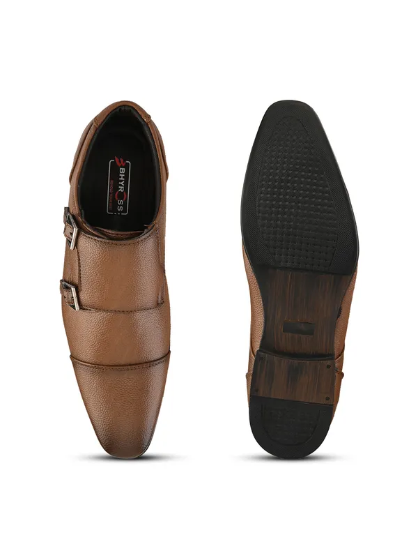Tan_Leather_Double_Monk_Strap_Formal_Shoes_For_Men