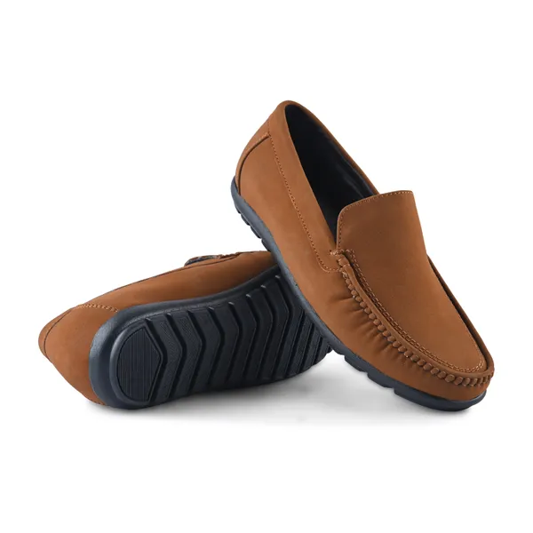 Tan_Faux_Leather_Slip-On_Loafers_For_Men