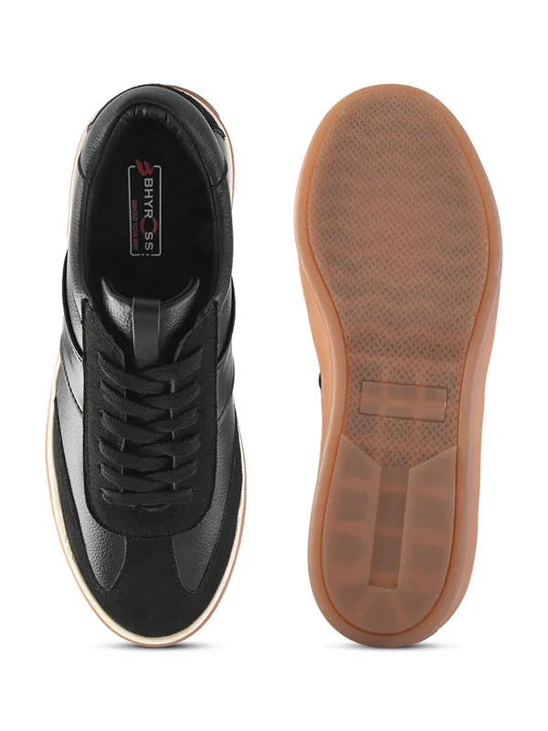 Black_Leather_Gum_Sole_Low-Top_Sneakers_For_Men