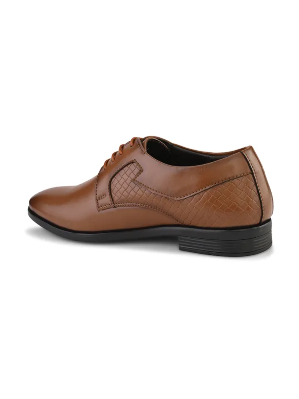 Tan_Faux_Leather_Textured_Formal_Derby_Shoes_For_Men