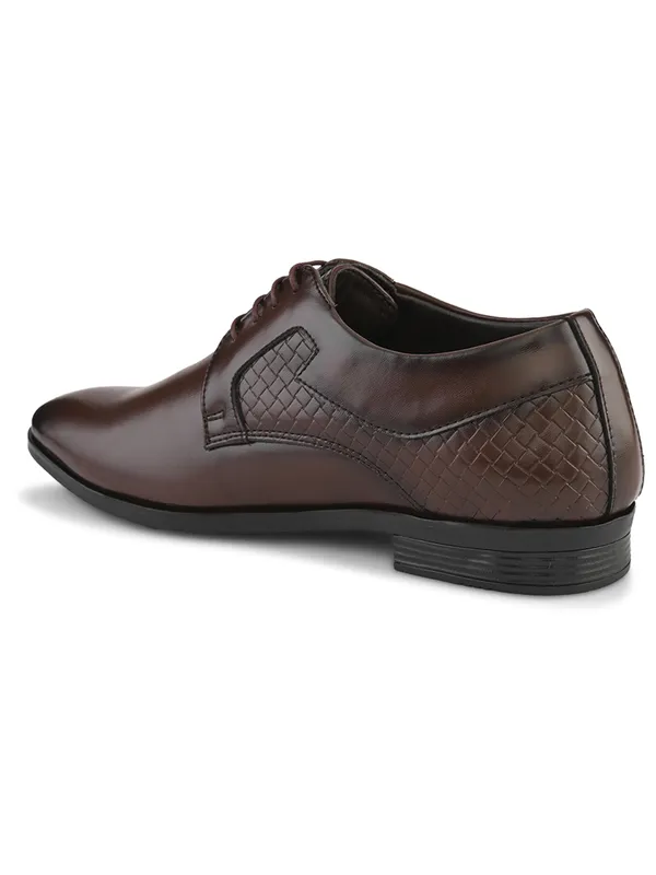 Brown_Faux_Leather_Textured_Formal_Derby_Shoes_For_Men