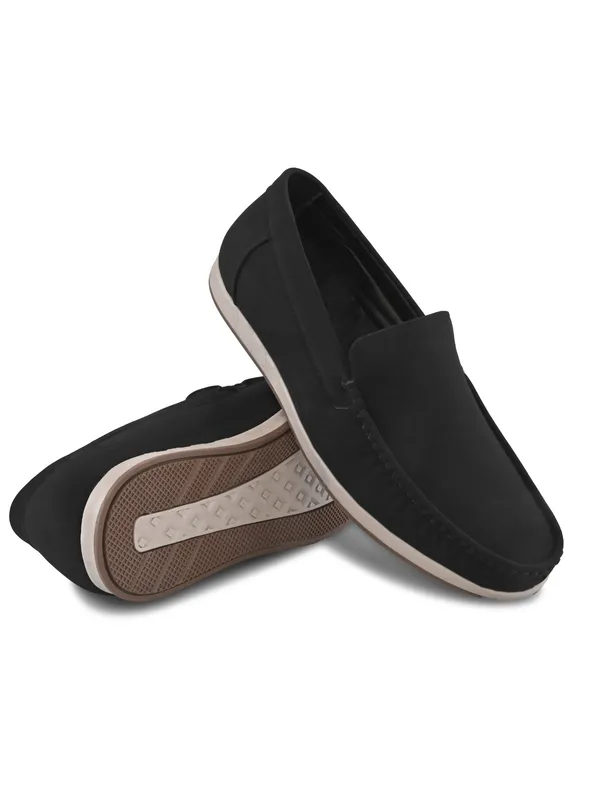 Black_Faux_Leather_Loafers_Slip-On_For_Men