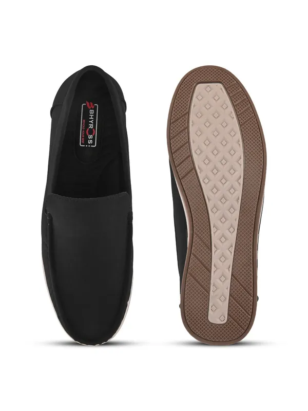 Black_Faux_Leather_Loafers_Slip-On_For_Men