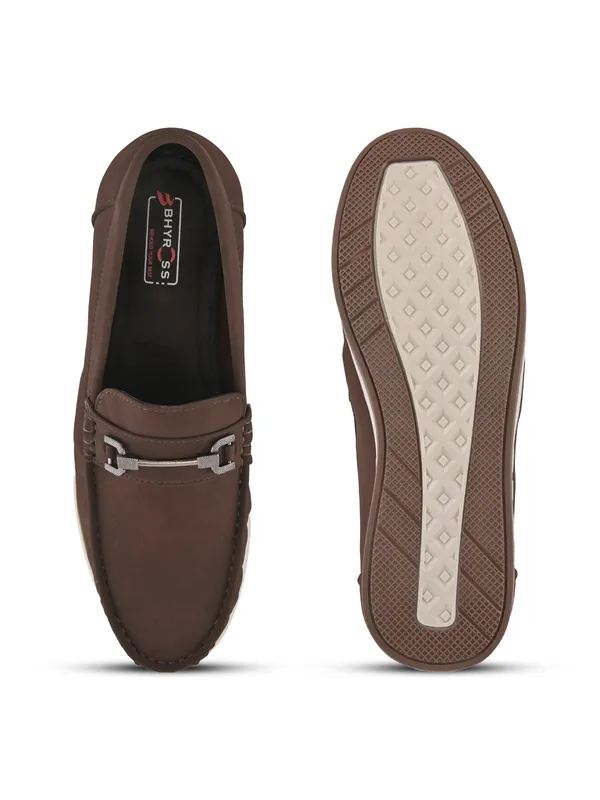 Brown_Faux_Leather_Slip-On_Buckle_Loafers_For_Men