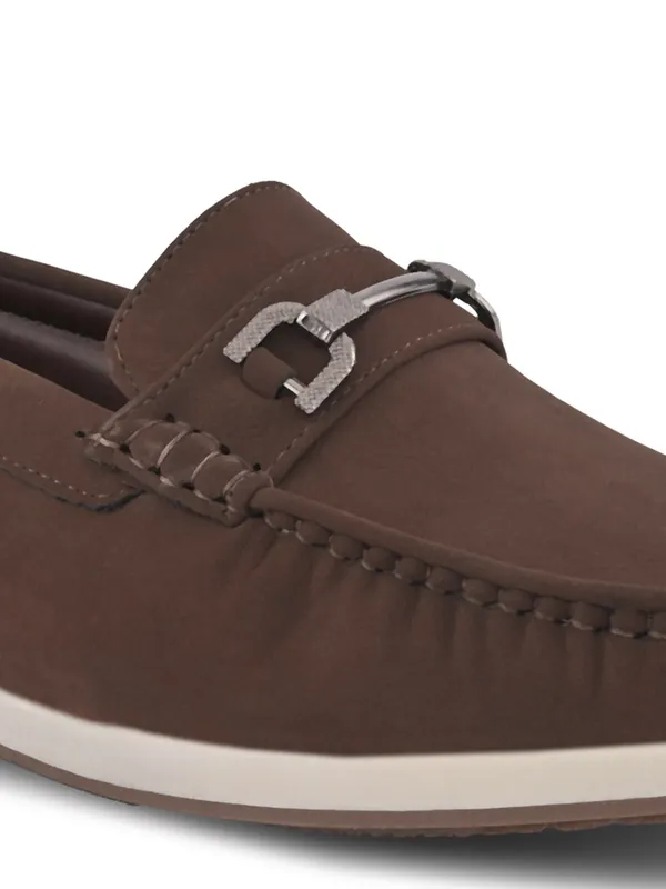 Brown_Faux_Leather_Slip-On_Buckle_Loafers_For_Men