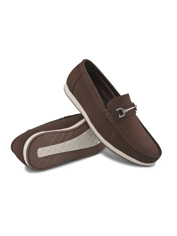 Brown_Faux_Leather_Slip-On_Buckle_Loafers_For_Men