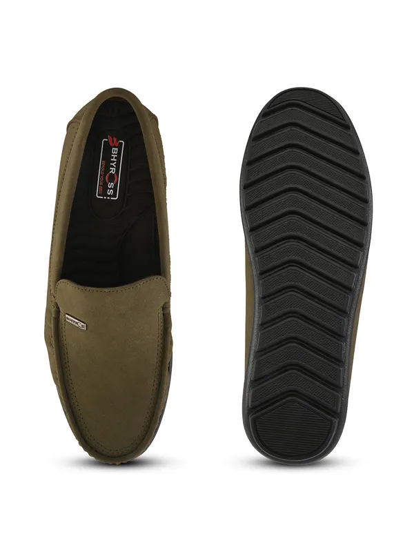 Olive_Green_Faux_Leather_Slip-On_Loafers_For_Men