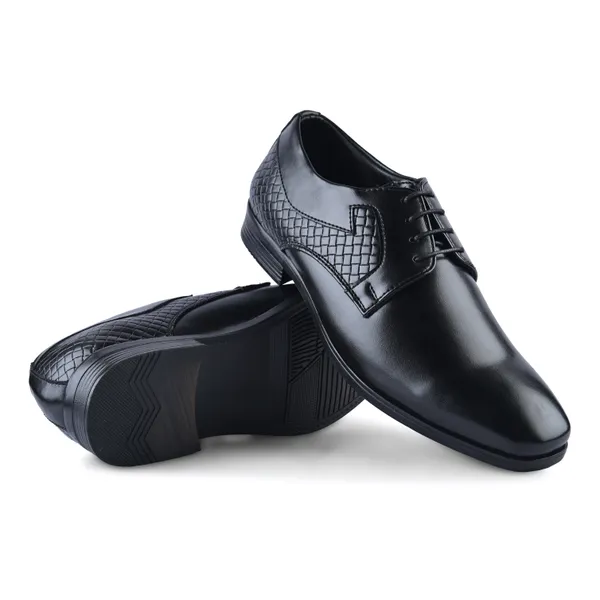 Black_Faux_Leather_Textured_Formal_Derby_Shoes_For_Men