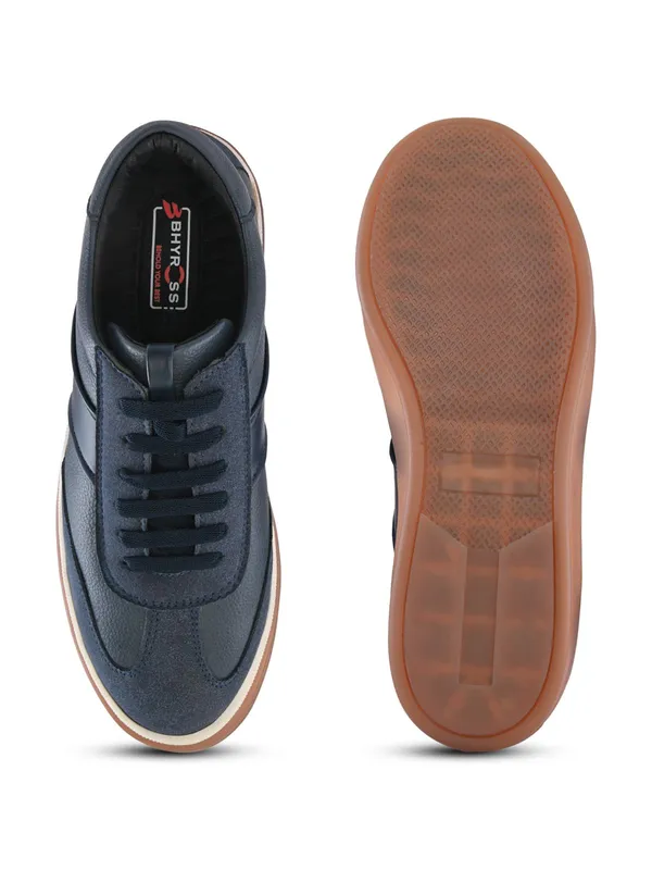 Navy_Blue_Leather_Lace-Up_Casual_Sneakers_For_Men