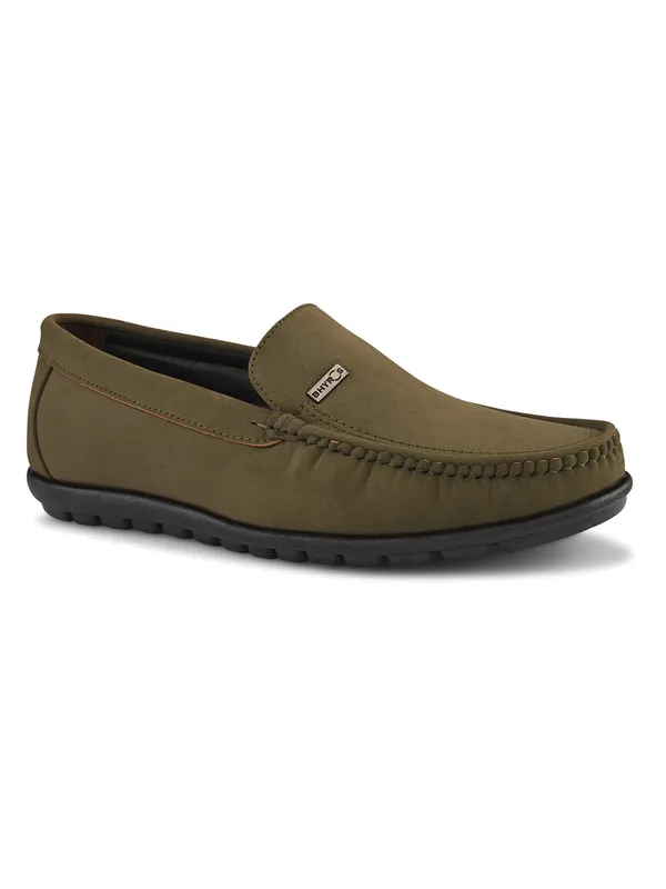 Olive_Green_Faux_Leather_Slip-On_Loafers_For_Men