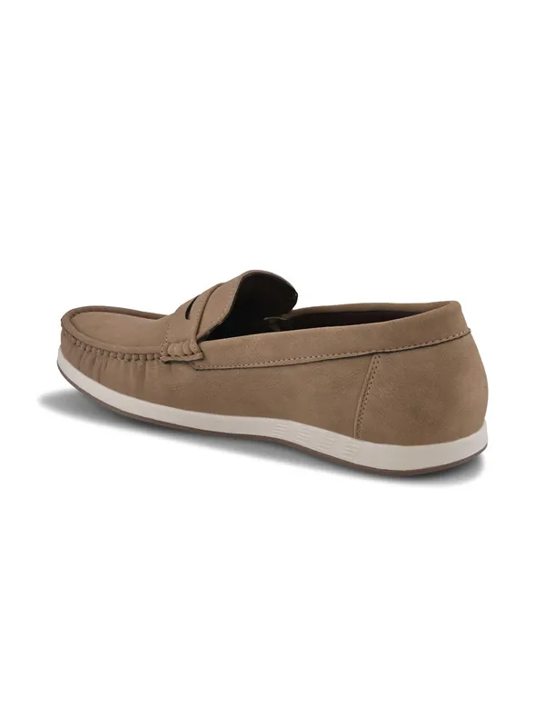 Khaki_Faux_Leather_Slip-On_Loafers_For_Men