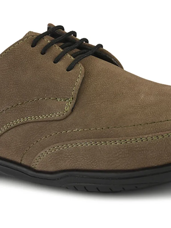 Olive_Faux_Leather_Lace-Up_Casual_Shoes_For_Men