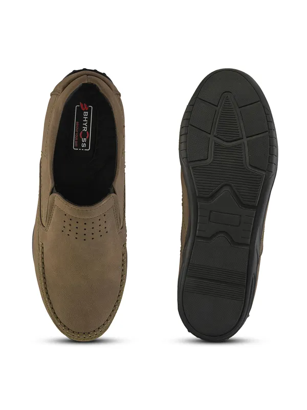 Olive_Green_Faux_Leather_Slip-On_Casual_Shoes_For_Men