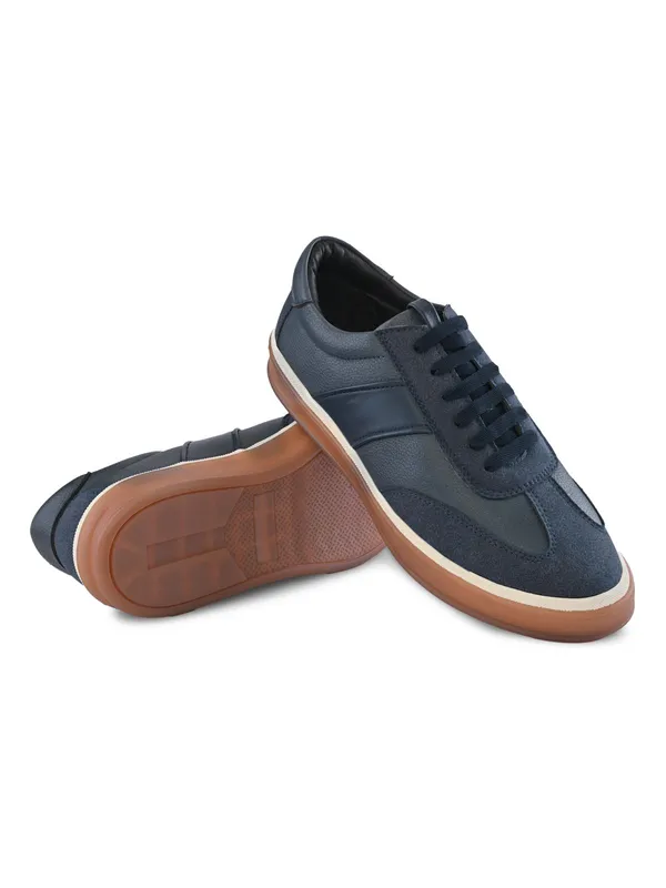 Navy_Blue_Leather_Lace-Up_Casual_Sneakers_For_Men