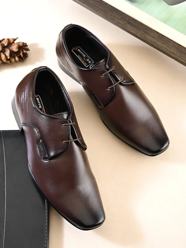 Brown_Faux_Leather_Formal_Slip-On_Shoes_For_Men