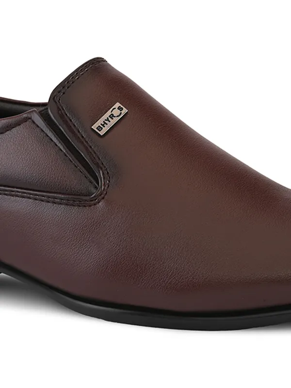 Brown_Leather_Elastic_Panel_Formal_Slip-On_Shoes_For_Men