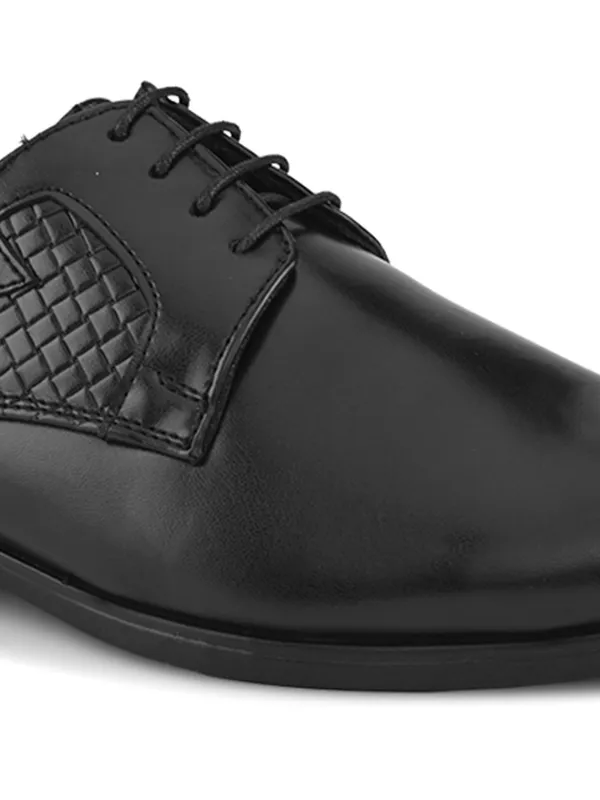 Black_Faux_Leather_Textured_Formal_Derby_Shoes_For_Men