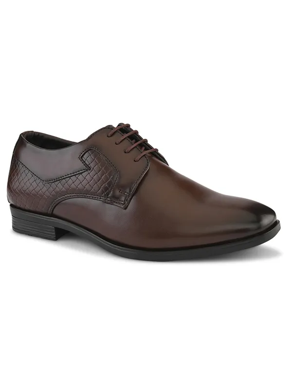 Brown_Faux_Leather_Textured_Formal_Derby_Shoes_For_Men