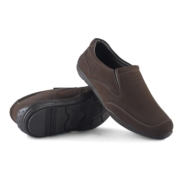 Coffee_Faux_Leather_Slip-On_Casual_Shoes_For_Men