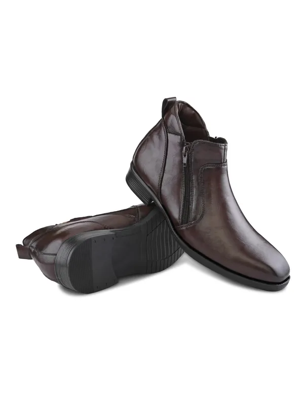 Brown_Faux_Leather_Zip_Detail_Boots_for_Men