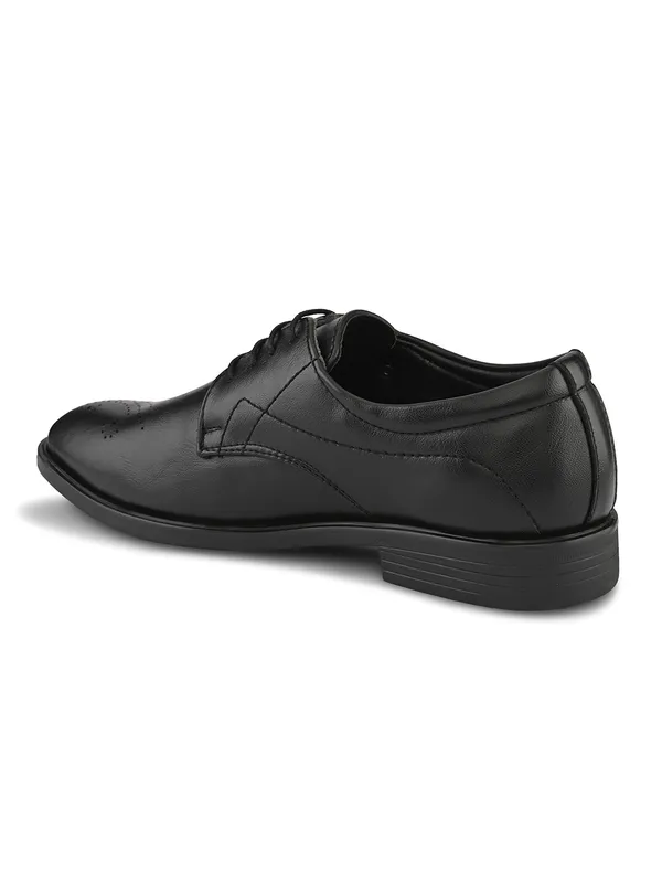 Black_Faux_Leather_Perforated_Formal_Derby_Shoes_For_Men