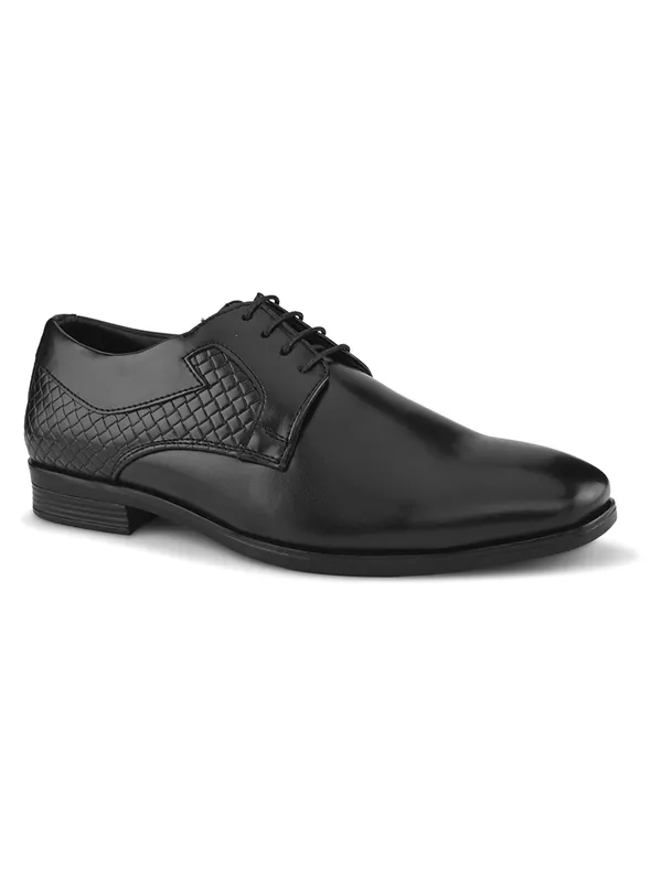 Black_Faux_Leather_Textured_Formal_Derby_Shoes_For_Men